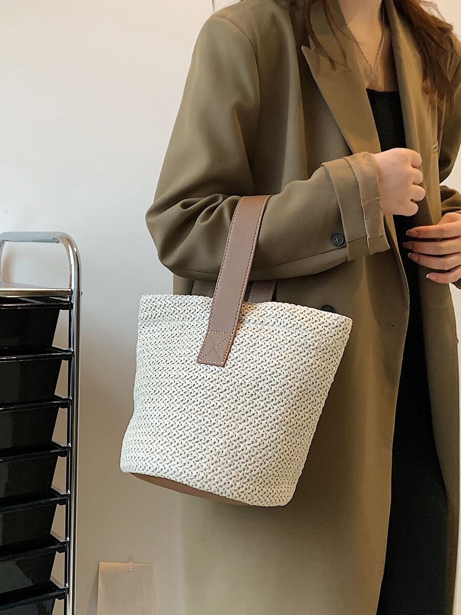 Bolsa de mimbre minimalista - Multicolor - Ver 1