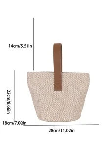 Bolsa de mimbre minimalista - Multicolor - Ver 2