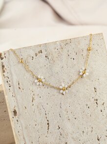 花朵裝飾手環 - 金黃色 - 查看 2