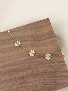 花朵裝飾手環 - 金黃色 - 查看 5