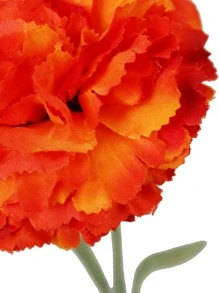 1pc single carnation flower, artificial flower, artificial flower, orange, polyester fiber material, factory custom, school dormitory office decoration, back-to-school season decoration, outdoor party activities holiday birthday party decoration, Christmas Halloween harvest festival decoration, home door hotel restaurant living room bedroom wedding banquet kitchen garden decoration - Orange - View 5