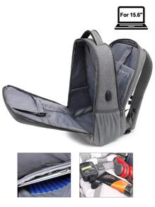 coolbell Men Minimalist Travel Backpack - Grey - View 2