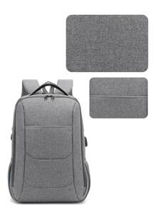 coolbell Men Minimalist Travel Backpack - Grey - View 6