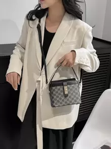 Saco Balde De Trava De Torção Gráfica De Letras De Polca-dots De Luxo Silencioso, Para Mulheres, Novatos E Trabalhadores De Colarinho Branco, Para Senhora, Para Feminino, Para Presentes De Professores Com Decoração De Metal Para comutação/trabalho/escritório, Para Festas/férias/férias