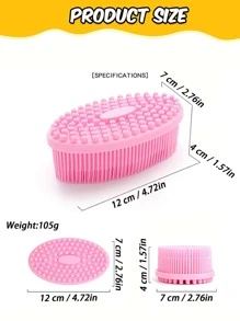 1 件装硅胶沐浴刷，简约双面粉色沐浴刷，适用于浴室浴室装饰夏季