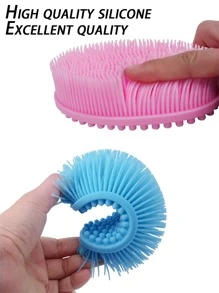 1 件装硅胶沐浴刷，简约双面粉色沐浴刷，适用于浴室浴室装饰夏季