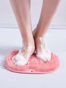 1 pieza Cepillo de limpieza antideslizante multifuncional de silicona limpieza minimalista rosado ventosa para cuarto de baño - Rosa - Ver 4