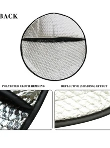 2 层铝箔汽车方向盘套，防晒 - 銀色 - 查看 3