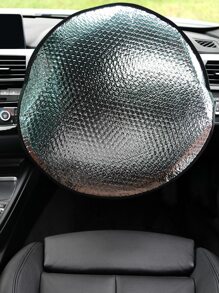 2 层铝箔汽车方向盘套，防晒 - 銀色 - 查看 4