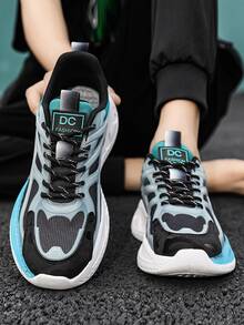 男士繫帶撞色運動戶外織物運動鞋 - 彩色 - 查看 4