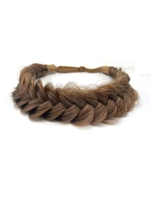 Woven Synthetic Hair Braid Headband - Coffee Brown - View 2