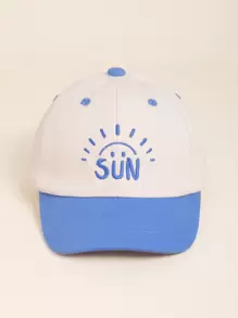 1pc Baby Letter Embroidered Baseball Cap - Blue and White - View 1