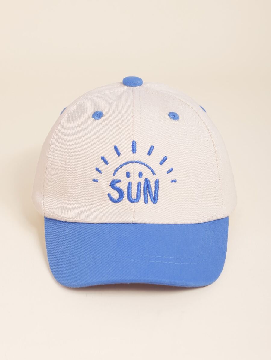 1pc Baby Letter Embroidered Baseball Cap - Blue and White - View 1