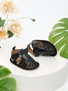Baby Anti-slip Cut Out Hook-and-loop Fastener Sandals, Fashionable Spring & Summer Ankle Strap Sandals
