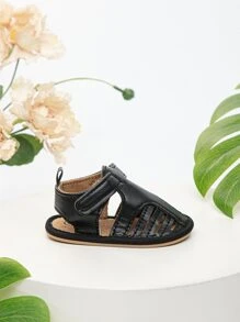Baby Anti-slip Cut Out Hook-and-loop Fastener Sandals, Fashionable Spring & Summer Ankle Strap Sandals