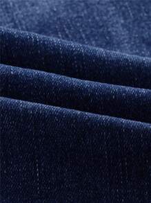 SHEIN Essnce Quần jean nữ Túi Bị tách Dây kéo màu trơn - Rửa trung bình - Xem 11