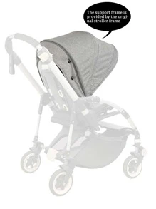 1pc Baby Plain Carriage Canopy - Grey - View 3