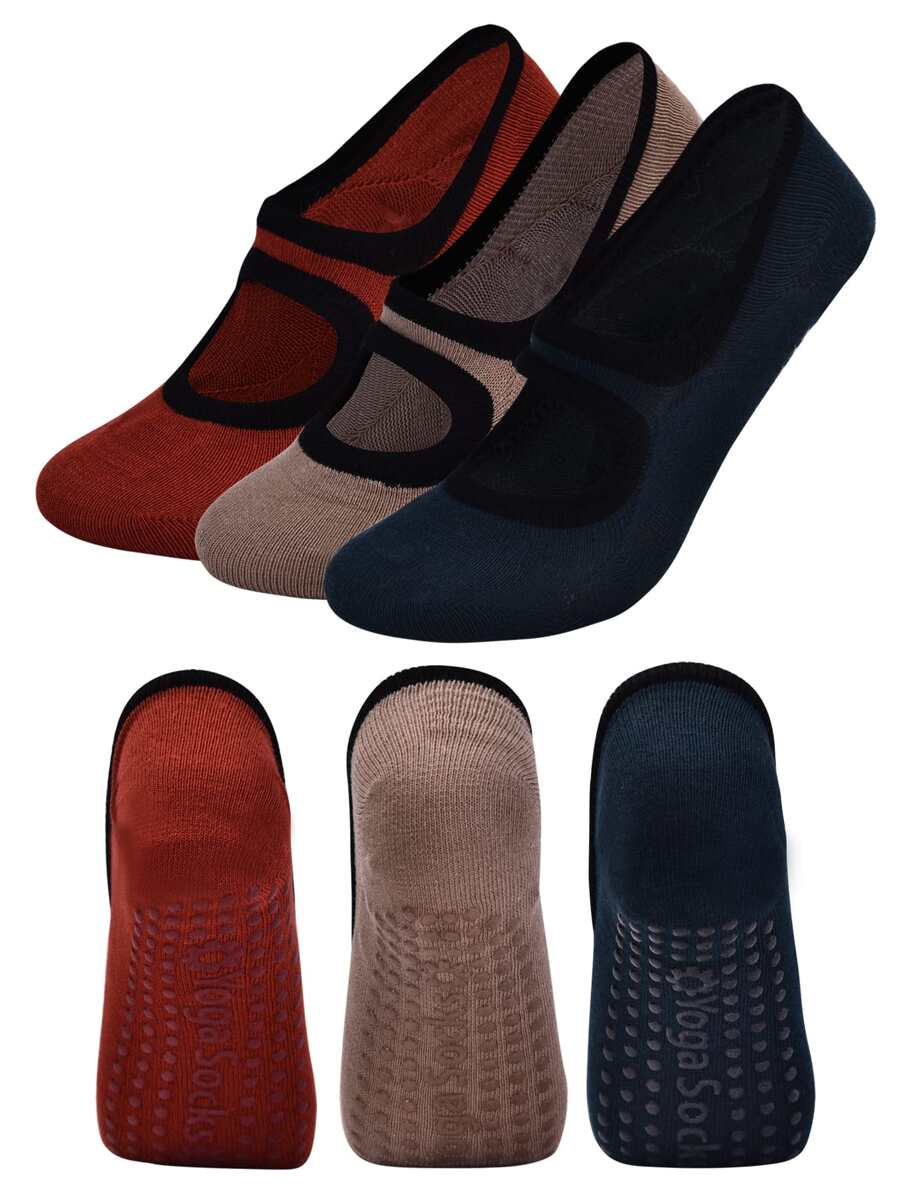 Sports Outdoor 3pcs Anti-Slip Yoga Socks - Multicolor - View 1