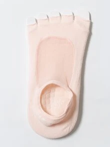 1 par de calcetines de yoga con dedos antideslizantes sólidos para deportes al aire libre - Rosa Pálido - Ver 5