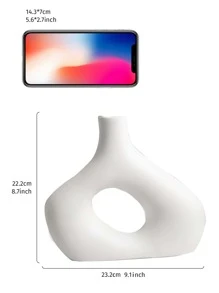 1 Bình Hoa ABS, Bình Hoa Thiết Kế Hình Học Màu Trắng Sáng Tạo Cho Hoa Và Trang Trí Nhà - trắng - Xem 3