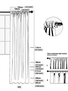 Solid Color Single Panel Sheer Curtain, White Simple Curtain For Living Room