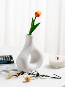 1 Bình Hoa ABS, Bình Hoa Thiết Kế Hình Học Màu Trắng Sáng Tạo Cho Hoa Và Trang Trí Nhà - trắng - Xem 4