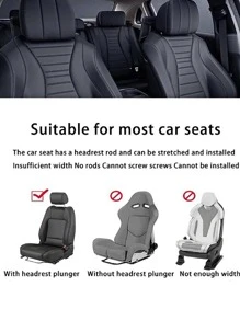 1 pieza Almohada cervical ajustable de coche - Gris - Ver 4