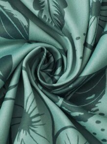 男嬰熱帶圖案前紐扣連身短褲附帽子 - 綠色 - 查看 6