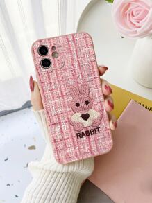 Plush Embroidery Rabbit Pattern And Painting Mobile Phone Case Compatible With Iphone13 Xiaomi Huawei Samsung - Multicolor - View 1