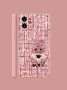 Plush Embroidery Rabbit Pattern And Painting Mobile Phone Case Compatible With Iphone13 Xiaomi Huawei Samsung - Multicolor - View 2