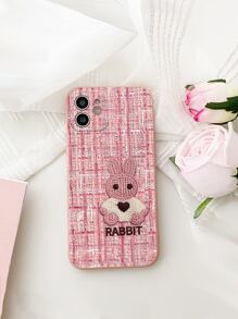 Plush Embroidery Rabbit Pattern And Painting Mobile Phone Case Compatible With Iphone13 Xiaomi Huawei Samsung - Multicolor - View 3