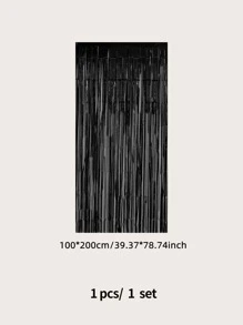 kumozawa 1 rèm dây tua rua hình giọt mưa màu đen, trang trí cho tiệc, tốt nghiệp, sinh nhật, đám cưới, kỷ niệm ngày cưới của phụ nữ độc thân, người lớn, rèm lụa mưa, trang trí tường nền tiệc sinh nhật, rèm màng nhôm sáng bóng tua rua - màu đen - Xem 3