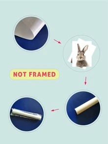 2 件套兔子图案无框画，可爱化纤无框画，适用于家居装饰复活节 - 彩色 - 查看 4