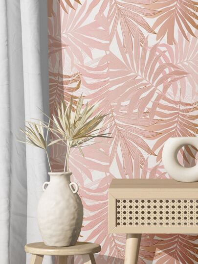 SUPSTICKER 1 Roll Thickened Moisture-Proof Tropical Conifer Printed Self-Adhesive Wallpaper For Home Decoration, Easy To Stick With No Residue, Artistic Palm Leaf Design, Waterproof. Available In Three Sizes., Renovation Stickers Peel Wall Panels, Wall Paper, Wallpapers, Spring Decoration Items Refresh Your Home, Festival Decoration Stickers Gifts Birthday Graduation