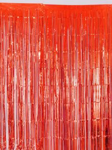 kumozawa 1 件窗帘派对装饰背景、毕业装饰、流苏、生日、婚礼、单身女性周年装饰、成人雨丝窗帘、生日派对背景墙装饰、流苏闪亮铝膜墙窗帘 - 紅色 - 查看 5