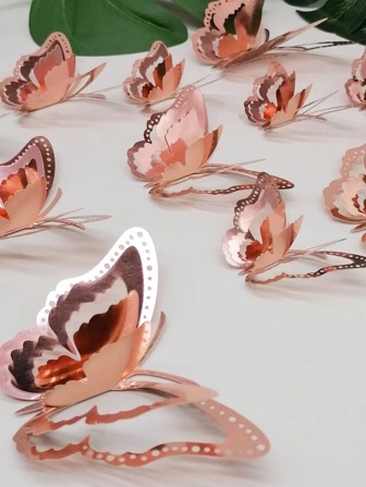 12pcs/Set Colorful Paper Butterfly Sticker, Modern 3D Hollow Out Room Decorating Creative Butterfly Wall Sticker For Home, Romantic Special Design Home Decor, Bedroom Decor, Bathroom Decor, Room Decoration Stuff For Holiday, Festival, Beautify Enhance Happiness Wall Art Sticker For Wedding And Party, Spring Decoration Items Refresh Your Home,Rama Decoration Stickers Gifts Birthday Graduation