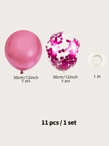 11 cái Sequin Balloon Set - Màu Hồng Tươi - Xem 3