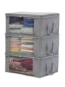 1pc Clothing/quilt Storage Bag - Dark Grey - View 1
