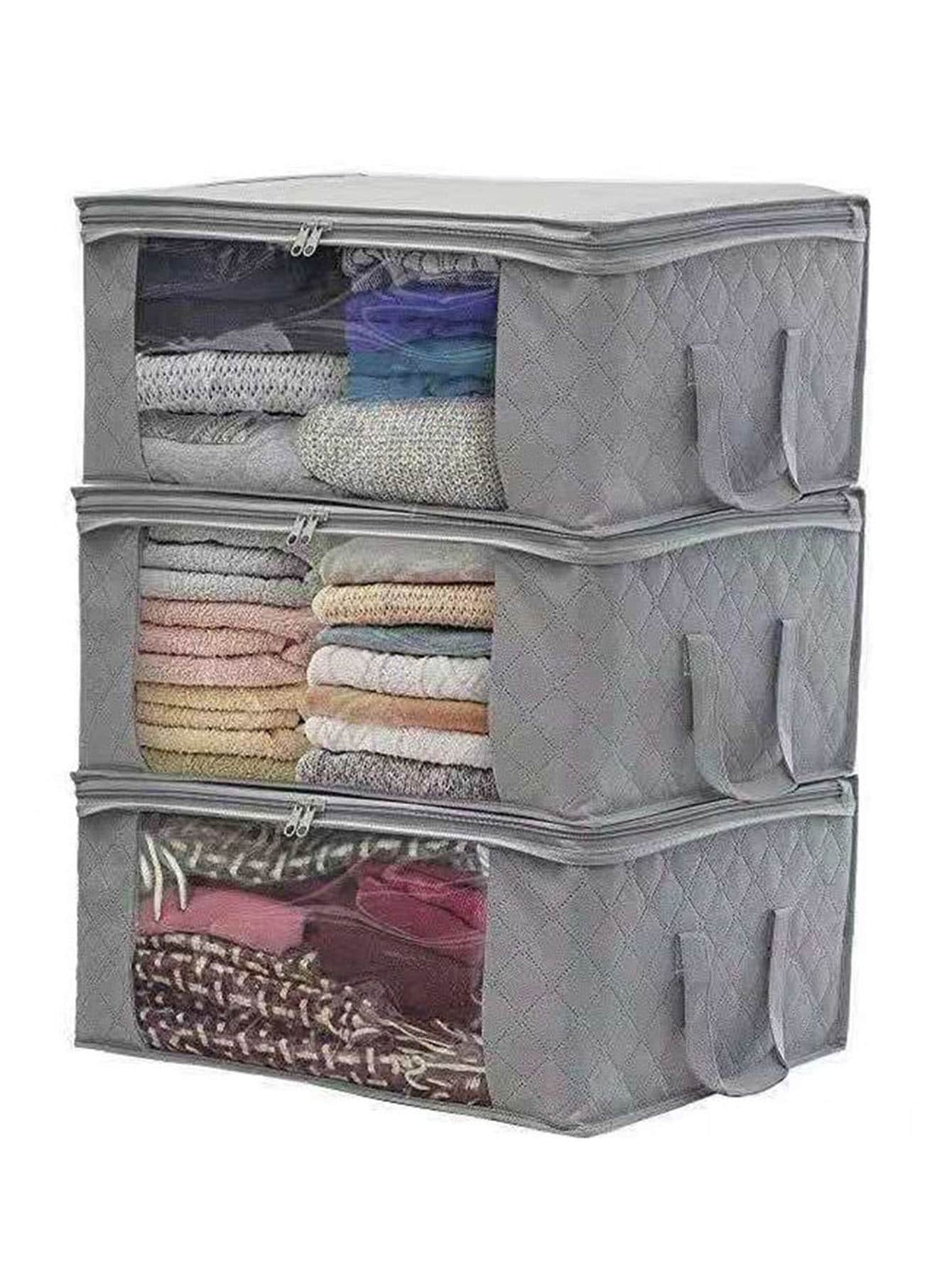 1pc Clothing/quilt Storage Bag - Dark Grey - View 1