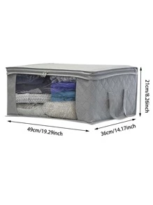 1pc Clothing/quilt Storage Bag - Dark Grey - View 3