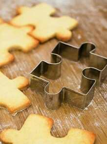 4 piezas Cortador para galletas de acero inoxidable de galleta rompecabezas en forma de para cocina - Plateado - Ver 2