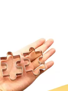 4 piezas Cortador para galletas de acero inoxidable de galleta rompecabezas en forma de para cocina - Plateado - Ver 5