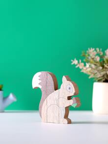 1入組木製裝飾工藝品松鼠設計餐桌裝飾工藝品 - 彩色 - 查看 2