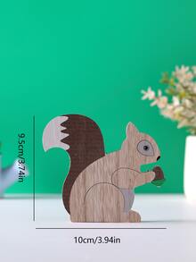 1入組木製裝飾工藝品松鼠設計餐桌裝飾工藝品 - 彩色 - 查看 3