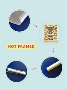 1pc Chemical Fiber Unframed Painting, Butterfly Pattern Unframed Picture For Home,Wall Art,Canvas,Poster Gifts Birthday Graduation