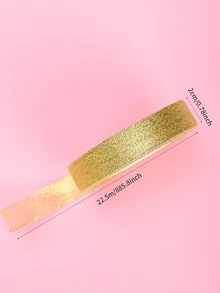 1roll Metallic Random Color Gift Ribbon - Gold - View 3