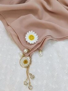 Pañuelo con diseño de flor - Rosa - Ver 2