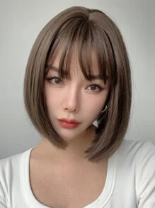 Peluca sintética corto recto con tupe - Degradado - Ver 2