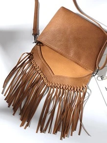 Túi vuông có nắp trang trí viền CEZIRA - màu nâu - Xem 8