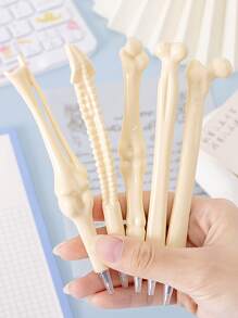 5pcs Bone Design Ballpoint Pen - Black - View 4